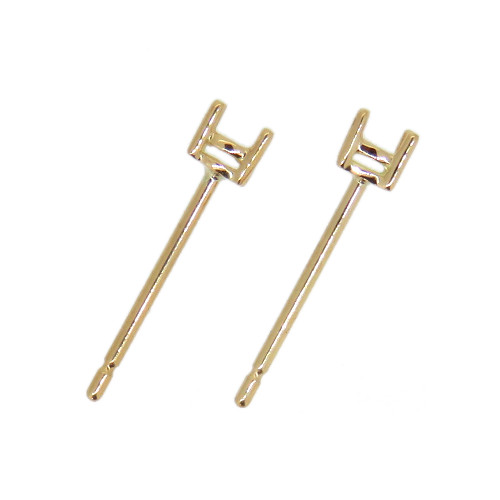 4 Prong Earring Post For 0.1ct