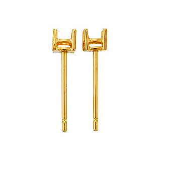 4 Prong Earring Post For 0.15ct