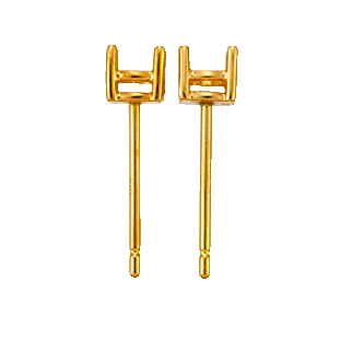 4 Prong Earring Post For 0.25ct