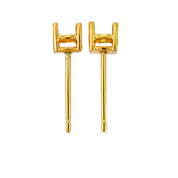 4 Prong Earring Post For 0.3ct