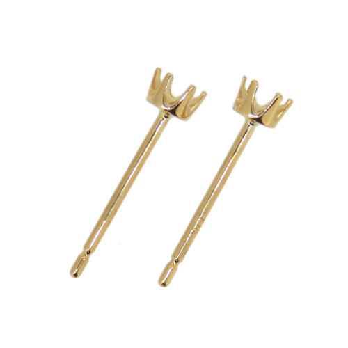 6 Prong Earring Post For 0.1ct