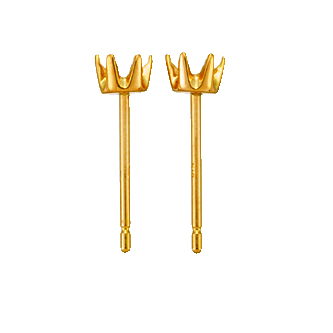 6 Prong Earring Post For 0.2ct