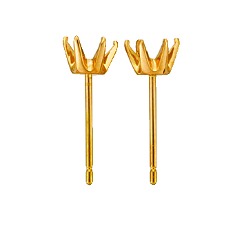 6 Prong Earring Post For 0.5ct