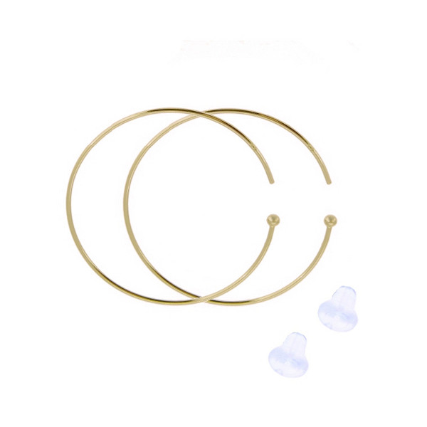 PE Hoop 0.7mm Round Wire OD 30mm with TPE Earring Back