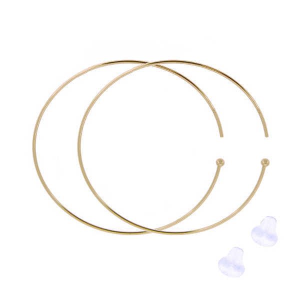 PE Hoop 0.7mm Round Wire OD 40mm with TPE Earring Back